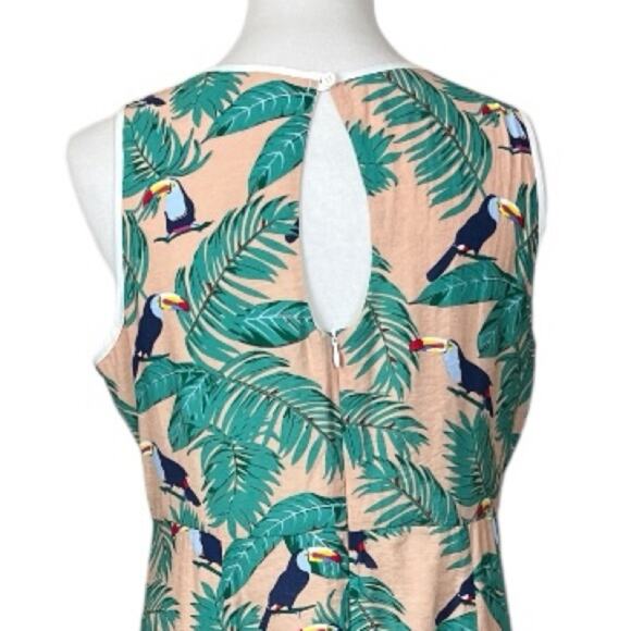 Royal Monk A-line Sleeveless Dress Parrot Tropical Print Women’s Size Small - Picture 8 of 12